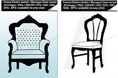 Fancy chairs svg silhouette / fancy chair vector / baroque Product Image 2