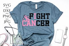 Breast Cancer SVG, I Can Fight Cancer SVG Product Image 1