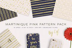 Digital Pattern Pack in pink navy blue gold Seamless papers Product Image 1