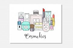 Hand drawn vector cosmetics set. Makeup. Product Image 7