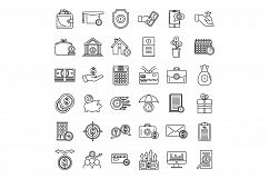 New subsidy icons set, outline style Product Image 1