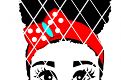Black Woman Face svg, Afro Puff svg,Svg cut file,PNG,DXF file, Emma Four Product Image 2