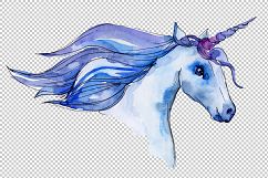 Fabulous unicorns horse PNG watercolor set   Product Image 3