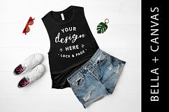 Black Bella Canvas 8803 Mockup Tank Top Vest Muscle Top Product Image 1