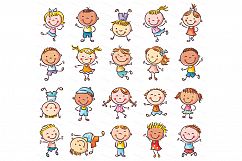 Happy Cartoon Kids Bundle, children doodle, kids doodle Product Image 22