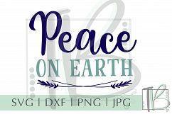 Peach on Earth SVG, Christmas Sign SVG Product Image 2