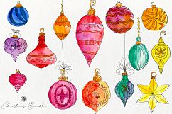 Christmas Watercolor Baubles Product Image 5