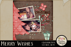 Christmas Backgrounds - Merry Wishes Digital Papers Textures Product Image 8