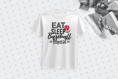 Eat sleep baseball repeat Quote - svg, eps, ai, cdr, dxf, png, jpg Product Image 2