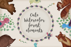 Cute Watercolor Forest Elements Product Image 1