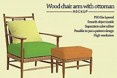 Wood chair and ottoman Mockup Product Image 4