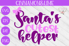 Santa&#039;s Cutest Helper Girl Christmas Shirt Svg Product Image 1