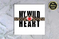 My Wild Heart T-shirt print with snakeskin pattern Product Image 1