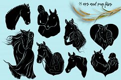 Horses &amp; girls - silhouettes set Product Image 2