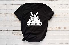 Winter Sports Logo Mountains Ski Side svg 1066s Product Image 1