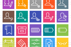 100 App &amp; Web Interface Line Multicolor B/G Icons Product Image 3