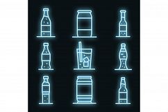 Soda icons set vector neon Product Image 1