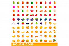 100 jam icons set, cartoon style Product Image 1