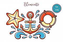 Marine and nautical decor.  Underwater life. Sea ornament. Eps, Png, Jpeg.  Product Image 7