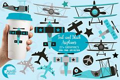 Airplane clipart, Airplane graphics, Biplane, Plane clipart, graphics, illustrations AMB-2268 Product Image 1