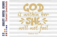 Bible Verse svg God Is Within Her She Will Not Fail Svg Product Image 2