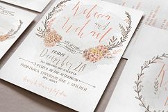 Wreath &amp; Flower Wedding Invitation Suite Product Image 3