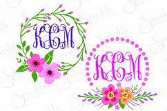 Floral Monogram Frame Cut File Set | SVG, EPS, DXF, PNG Product Image 1