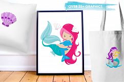 Mermaids graphics and illustrations Product Image 5