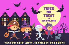 Trick or treat. Children in Halloween costumes. Product Image 1