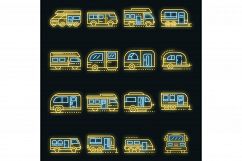 Motorhome icons set vector neon Product Image 1