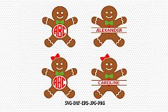 Monogram Gingerbread Cookies,Gingerman Svg, christmas svg Product Image 1