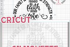 Our Family is a Circle of Strength Founded on Faith, Joined by Love, Kept by God Cut File  (SVG, DXF, PNG) Product Image 2