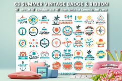 63 SUMMER VINTAGE BADGE &amp; RIBBON Product Image 2