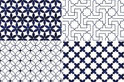 8 Seamless Moroccan Patterns - Cobalt Blue &amp; White Product Image 5