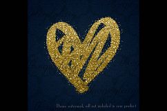 30 Gold Glitter Hand Drawn Heart Clip Arts Wedding Valentine Product Image 2
