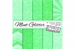 Mint Glitter Digital Paper - Mint Metallic Shine Product Image 1