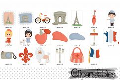 PARIS clipart, Cute Eiffel tower, Travel clip art, France Product Image 2