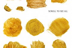 Gold clipart Brush Strokes, Stripes, Shapes, Splashes Digita Product Image 4