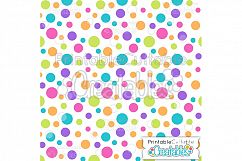 Tossed Birthday Dots Digital Paper &amp; Seamless Pattern