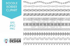 Doodle Digital Border clipart, Digital Frame, Seamless Product Image 1