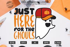 Just Here For The Ghouls Halloween Design SVG DXF AI EPS Product Image 1