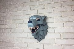 Game of Thrones, Winter is coming, Paper Wolf, Direwolf, Wolf Head, Papercraft Wolf, House Stark, animal head, Home Decoration, Printable Product Image 8
