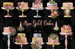 Rose Gold Unicorn Cakes Clipart Product Image 2