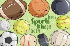 Kawaii Sports Clipart Product Image 1