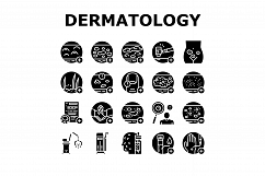 Dermatology Problem Collection Icons Set Vector Product Image 1