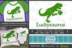 Dinosaur Svg File - Luckysaurus St. Patricks Day - 1066 Product Image 1