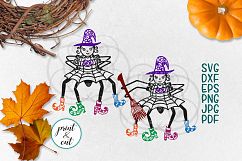 Cute Halloween Boo Spider Witch Hat svg dxf to cut to print Product Image 1