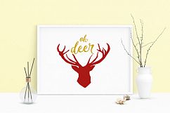 Printable Art Saying Oh Deer Heart, Wall Art, .PDF, Typo Product Image 1