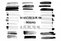 34 watercolor ink brushes. Product Image 1