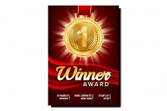 Winner Award Creative Promotional Banner Vector Product Image 1